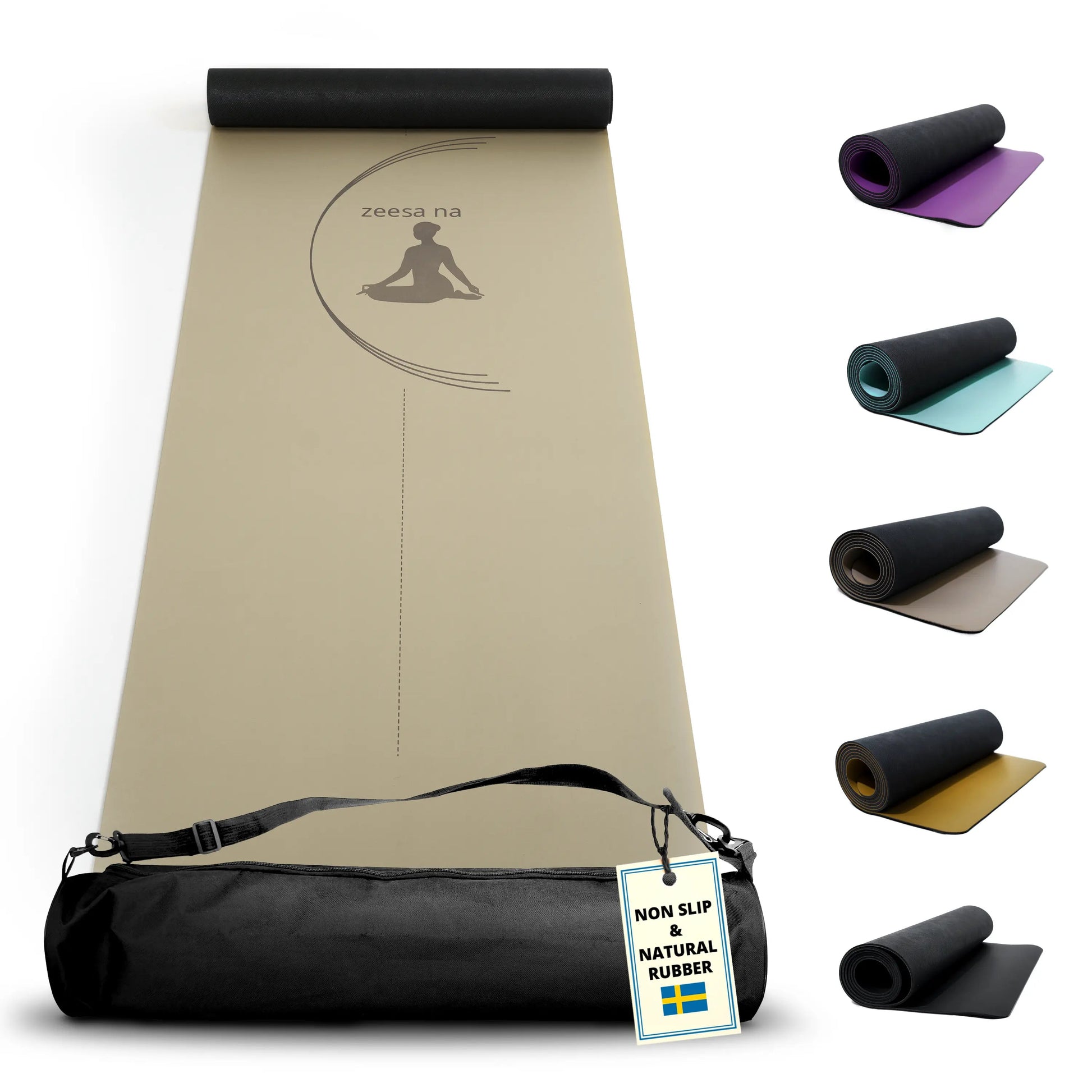 Sage Premium Yogamatta Halkfri, Hot Yogamatta med Yogaväska PRO SOCK